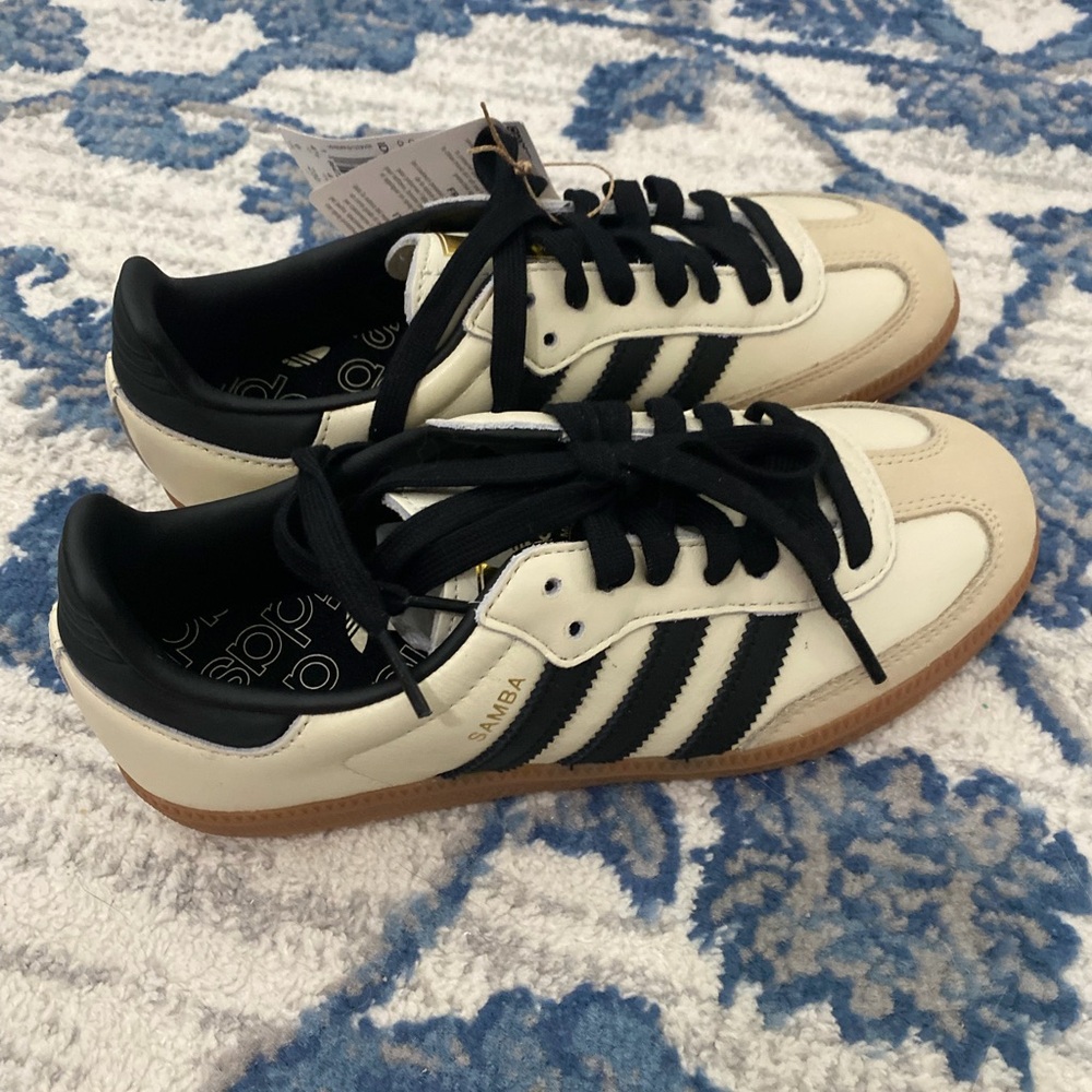 Adidas Cream and Black Casual Shoes